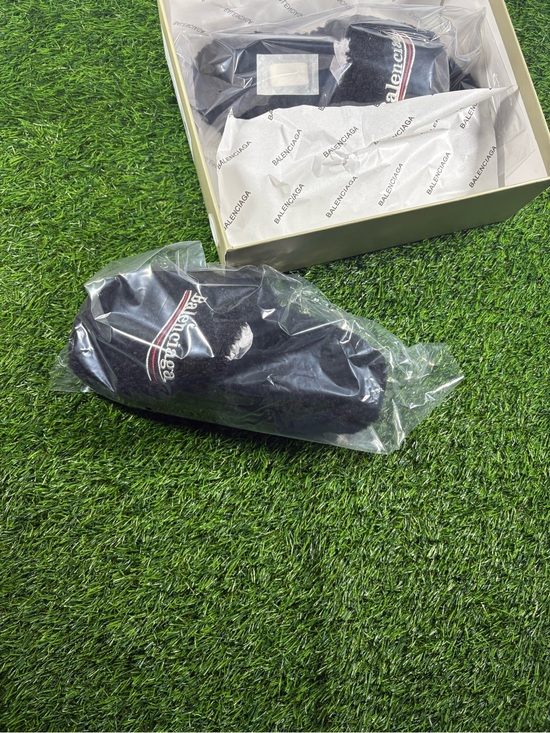 Balenciaga Other - Balenciaga Black Socks with White & Red Logo